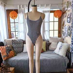 Plaid Bodysuit - Size L - Shein